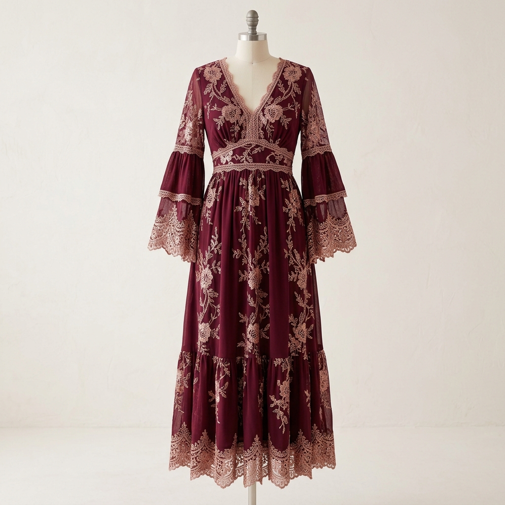 Velvet Rose Midi Dress